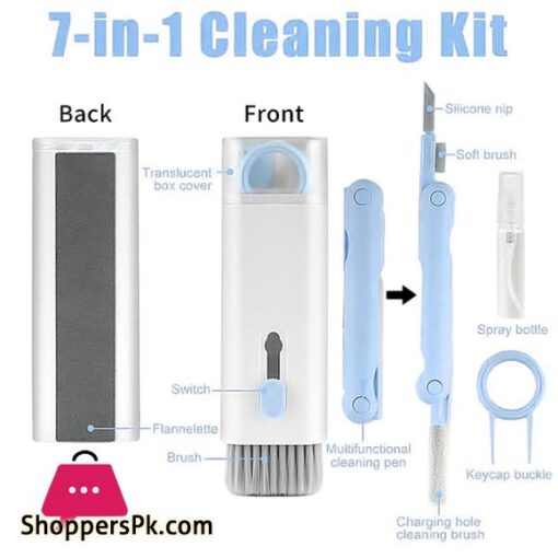 BlueWow 7 in 1 Computer Keyboard Cleaner Brush Kit Earphone Cleaning Pen For Headset Keyboard Cleaning Tools Cleaner Keycap Puller Kit