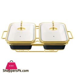 BR1001 12 Twin Rectangular Dish With Candle Stand