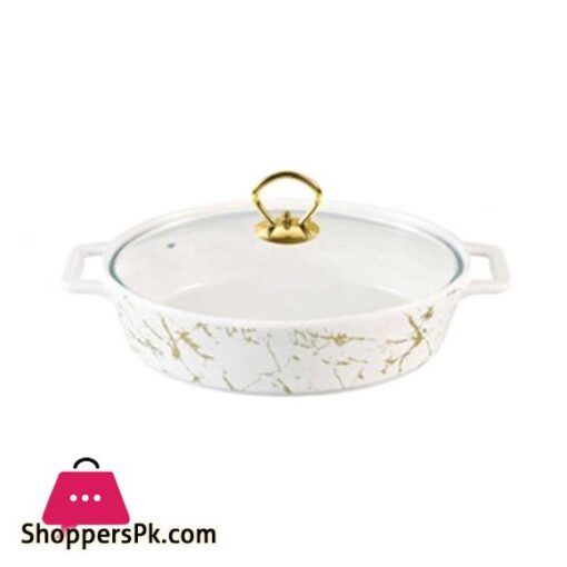 BR8883 12 Oval Dish With Glass Lid