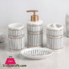 Ceramic Bathroom Accessories Set Of 4 Bath Set With Soap Dispenser (186C)