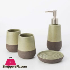 Ceramic Bathroom Accessories Set Of 4 Bath Set With Soap Dispenser (222U)