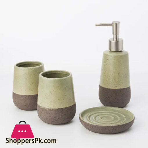 Ceramic Bathroom Accessories Set of 4 Bath Set with Soap Dispenser (222U)