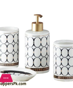 Ceramic Bathroom Accessories Set Of 4 Bath Set With Soap Dispenser (5750) 11 Ceramic Bathroom Accessories Set Of 4 Bath Set With Soap Dispenser (5750) - Image 2