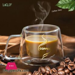Luclif Coffee Mug Espresso Cup Thermal Glass Double Wall High Borosilicate Mugs
