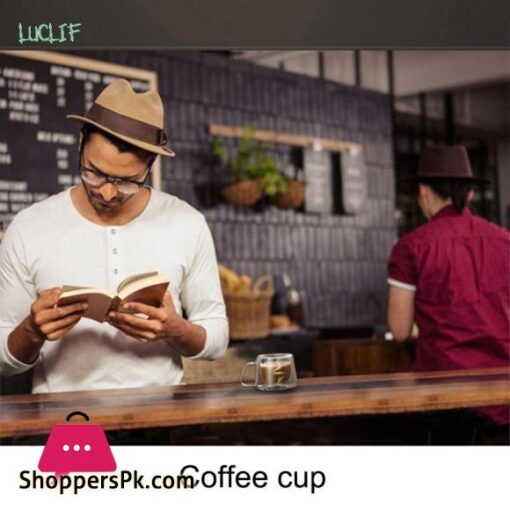 LUCLIF Coffee Mug Espresso Cup Thermal Glass Double Wall High Borosilicate Mugs