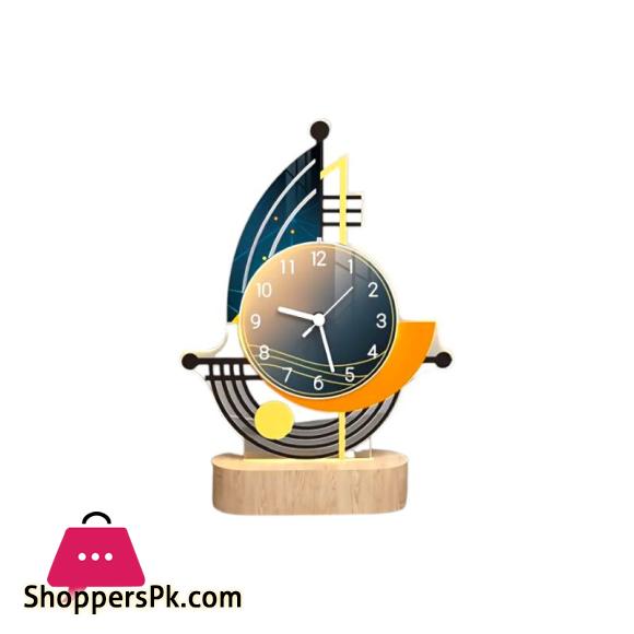 Creative Table Clock Night Light Vintage Desk Watch Home Decor Silent Usb Cable Living Room Office Desk Bedroom Mute Decoration Desk Clock With Lights