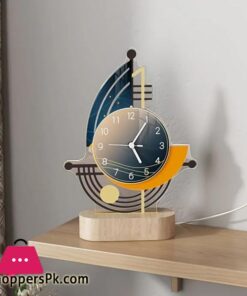 Creative Table Clock Night Light Vintage Desk Watch Home Decor Silent Usb Cable Living Room Office Desk Bedroom Mute Decoration Desk Clock With Lights