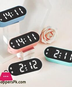 Electronic Digital Clock LED Alarm Clock Date Temperature Display Timing Countdown Stopwatch Student Snooze Clock 1224H Candy Color