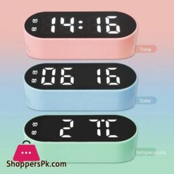 Electronic Digital Clock Led Alarm Clock Date Temperature Display Timing Countdown Stopwatch Student Snooze Clock 1224H Candy Color