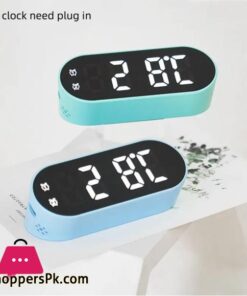 Electronic Digital Clock Led Alarm Clock Date Temperature Display Timing Countdown Stopwatch Student Snooze Clock 1224H Candy Color