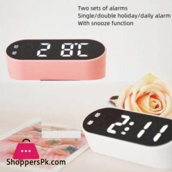 Electronic Digital Clock Led Alarm Clock Date Temperature Display Timing Countdown Stopwatch Student Snooze Clock 1224H Candy Color