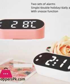 Electronic Digital Clock Led Alarm Clock Date Temperature Display Timing Countdown Stopwatch Student Snooze Clock 1224H Candy Color