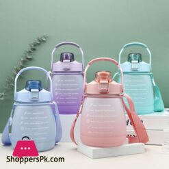 1300Ml Gradient Color Plastic Water Bottle Outdoor Large Capacity Sports Water Bottle With 3D Stickers