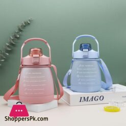 1300Ml Gradient Color Plastic Water Bottle Outdoor Large Capacity Sports Water Bottle With 3D Stickers