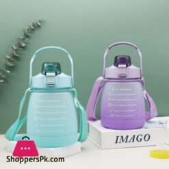 1300Ml Gradient Color Plastic Water Bottle Outdoor Large Capacity Sports Water Bottle With 3D Stickers