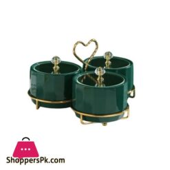 ZQ 005 Heart Condiment 3 Part Green