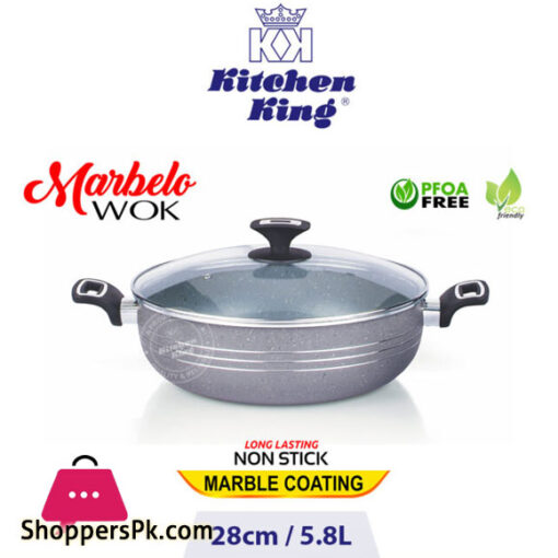 Kitchen King Marbelo Wok Glass Lid – 28cm