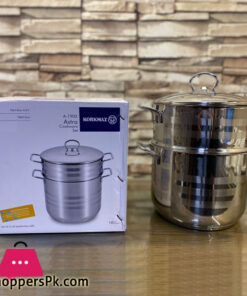 Korkmaz Astra Stainless Steel Steamer Cooking Pot Double Boiler with Stainless Steel Lid, 12 Liter A-1902