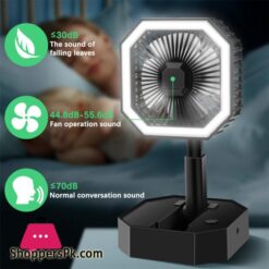 Le 2 In 1 Mini Cooling Fan With Led Light Portable Foldable Adjustable Height Angle Usb Rechargeable Air Cooler Fan