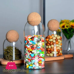 Lead-Free Glass Jar 4 Pieces Cork Ball Jar Set 8 Lead-Free Glass Jar 4 Pieces Cork Ball Jar Set