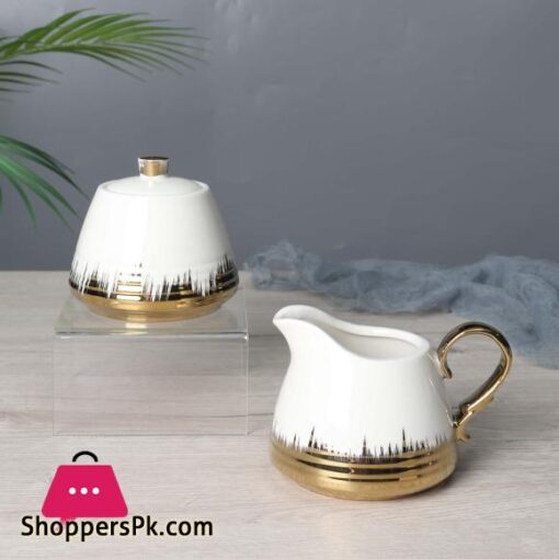 Milk Pot Sugar Pot Material Ceramic Golden Silver Milk Pot Sugar Pot Set