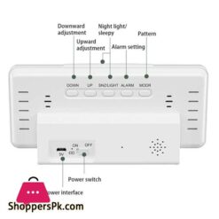 Mirror Led Digital Alarm Clock Temp Date Display Colorful Snooze Clock Brightness Adjustable 1224 Electronic Rechargeable Clock