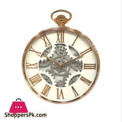 Modern Roman Numbers Wall Clock With Moving Gears Classic Design With Sweep Movement No Ticking Quartz Movement