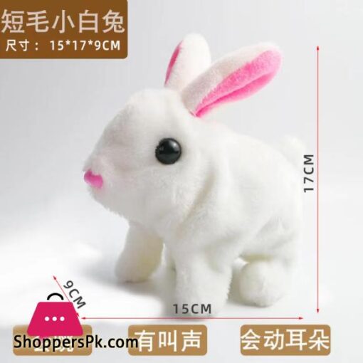 New Electric Plush Bunny Toy Walking and Moving Ears Electric Little Bunny Pet the Toy Dog