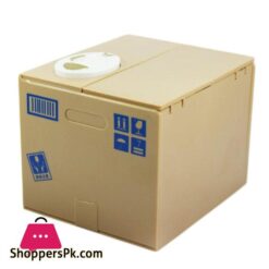 Piggy Bank Cat Steal Money Coin Saving Box Pot Case Battery Operated Gift White 1475Cm