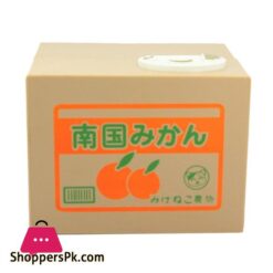 Piggy Bank Cat Steal Money Coin Saving Box Pot Case Battery Operated Gift White 1475Cm