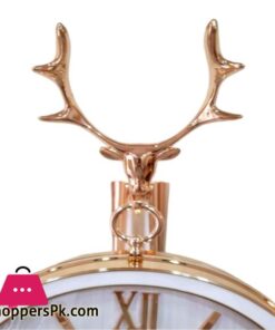 Reindeer Design Antique Look Golden White And Golden Black Round Wall Hanging Double Sided 2 Faces Retro Station Wall Clock 15 Reindeer Design Antique Look Golden White And Golden Black Round Wall Hanging Double Sided 2 Faces Retro Station Wall Clock