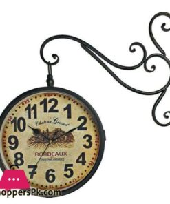 Rotating Dual faced Station Clock Round Wall Hanging Double Sided Clock