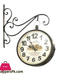 Rotating Dual Faced Station Clock Round Wall Hanging Double Sided Clock 6 Rotating Dual Faced Station Clock Round Wall Hanging Double Sided Clock