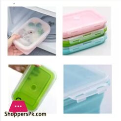 3Pcs Collapsible Silicone Food Storage Containers With Bpa Free Airtight Plastic Lids Silicone Stacker Foldable Food Storage Box