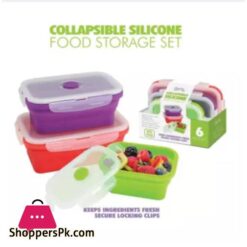 3Pcs Collapsible Silicone Food Storage Containers With Bpa Free Airtight Plastic Lids Silicone Stacker Foldable Food Storage Box