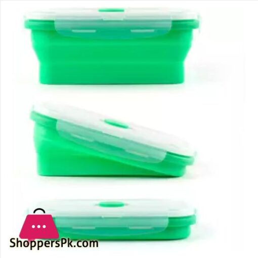 3pcs Collapsible Silicone Food Storage Containers with BPA Free Airtight Plastic Lids Silicone Stacker Foldable Food Storage Box