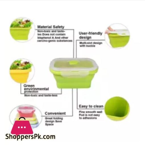 3pcs Collapsible Silicone Food Storage Containers with BPA Free Airtight Plastic Lids Silicone Stacker Foldable Food Storage Box