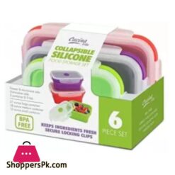 3Pcs Collapsible Silicone Food Storage Containers With Bpa Free Airtight Plastic Lids Silicone Stacker Foldable Food Storage Box