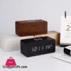 Wooden Digital Alarm Clock With Qi Wireless Charging Pad Compatible With Iphone Samsung Led Digital Clock With Sound Control Function Time Date Temperature Display For Bedroom Office Home