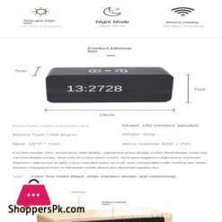 Wooden Digital Alarm Clock With Qi Wireless Charging Pad Compatible With Iphone Samsung Led Digital Clock With Sound Control Function Time Date Temperature Display For Bedroom Office Home