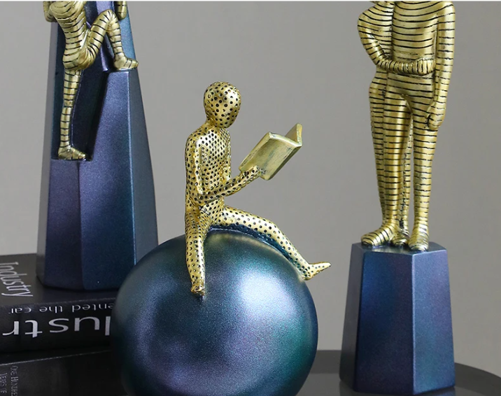 Abstract Figure Sculpture Resin Human Body Figurine With Base Living Room Bookcase Art Furnishings Home Decoration