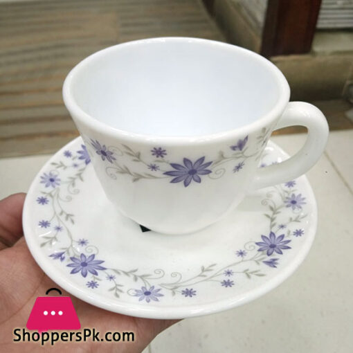 Al Buraag Printed Marble Cup and Saucer Set of 6