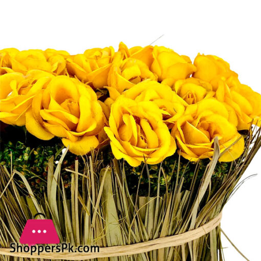 Artificial Flower Arrangement Yellow Rose Bouquet