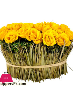 Artificial Flower Arrangement Yellow  Rose Bouquet