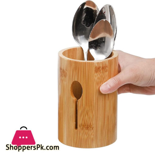 Bamboo Caddy Kitchen Cutlery Holder Organizer for Spoons Knives and Forks