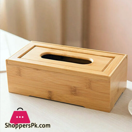 Bamboo Wood Tissue Box for Home Living Room Bedroom