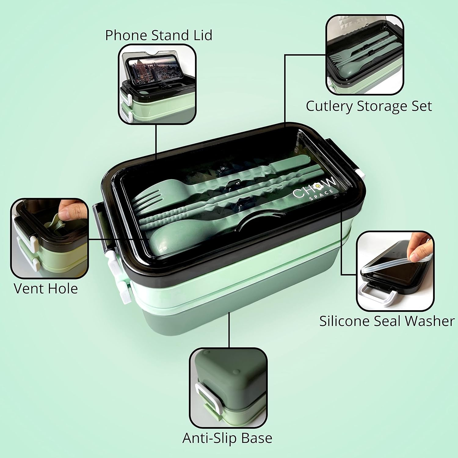 Bento Box Lunch Box Lunch Box For Kids Lunch Containers – Stackable 3 Compartments