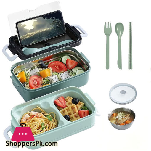 Bento Box Lunch Box Lunch Box for Kids with Soup Lunch Containers – Stackable 3 compartments