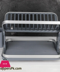 Binca 2 Tier Stainless Aluminum Two Tier Dish Rack - Image 2