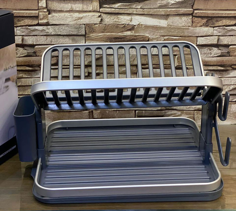 Binca 2 Tier Stainless Aluminum Two Tier Dish Rack